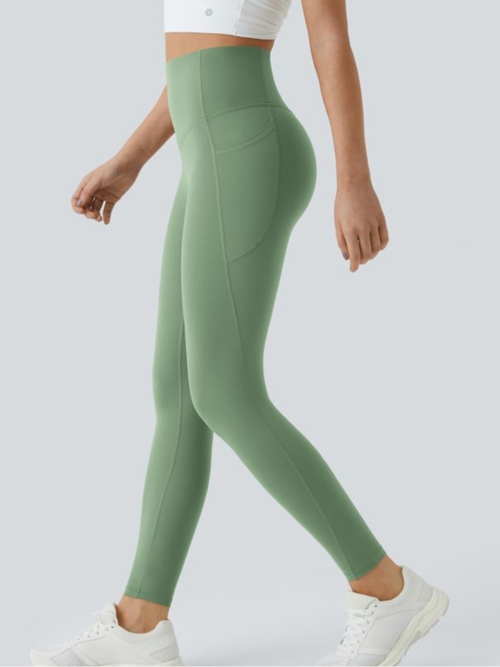 Halara Ultrasculpt High Waisted Shaping Leggings Pockets Green Women’s Small